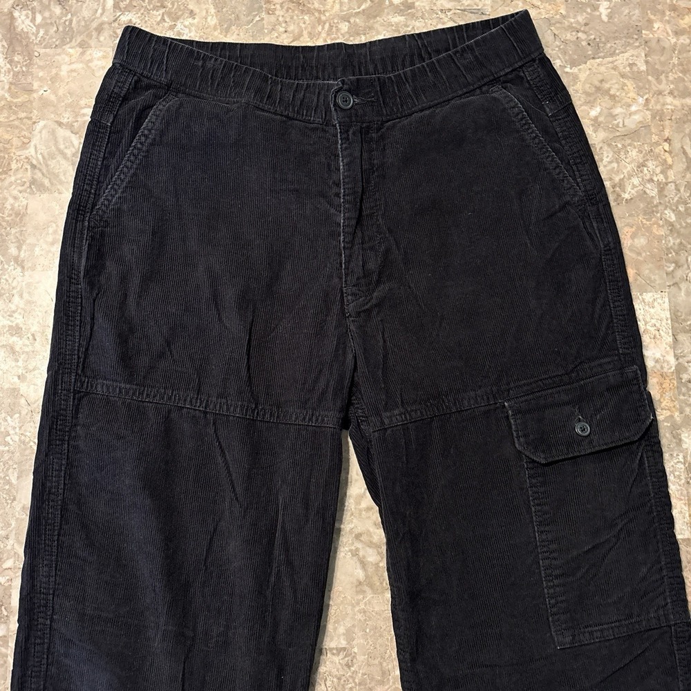Levi's Pants Mens 32x30 Black Corduroy Drawstring Elastic Waist Cargo Slim